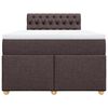 vidaXL Cama box spring con colch&oacute;n tela marr&oacute;n oscuro 120x200 cm