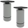 vidaXL Patas de Muebles Ajustable 2 uds. 64 x 64 x 100 mm PP