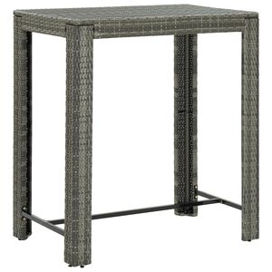 vidaXL Mesa alta para jard&iacute;n rat&aacute;n sint&eacute;tico gris 100x60,5x110,5 cm