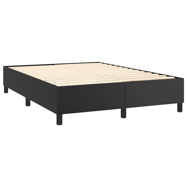 vidaXL Estructura de cama con somier cuero sint&eacute;tico negro 140x200 cm