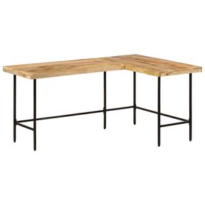 vidaXL Escritorio madera maciza mango y hierro 165x110x77 cm