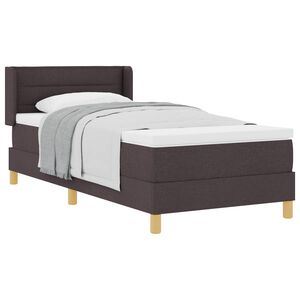 vidaXL Cama tipo Box Spring Marr&oacute;n Oscuro 200 x 100 cm Poli&eacute;ster