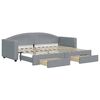 vidaXL Sof&aacute; cama nido con cajones tela gris claro 80x200 cm