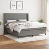 vidaXL Cama box spring con colch&oacute;n tela gris oscuro 160x200 cm