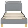 vidaXL Cama para ni&ntilde;os con cabecero Gris Claro 80 x 160 cm tela