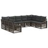 vidaXL Conjunto de sof&aacute;s de jard&iacute;n 9 uds. Gris rat&aacute;n sint&eacute;tico