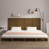 vidaXL Cabecero cama pared madera maciza pino marr&oacute;n miel 166x3x91,5cm