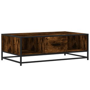 vidaXL Mesa de centro madera ingenier&iacute;a metal roble humo 100x57x35 cm