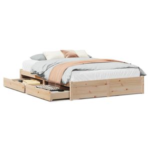 vidaXL Estructura de cama sin colch&oacute;n madera de pino maciza 120x200 cm