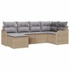 vidaXL Conjunto de sof&aacute; de jard&iacute;n Beige rat&aacute;n sint&eacute;tico