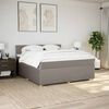 vidaXL Cama box spring con colch&oacute;n tela gris taupe 180x200 cm