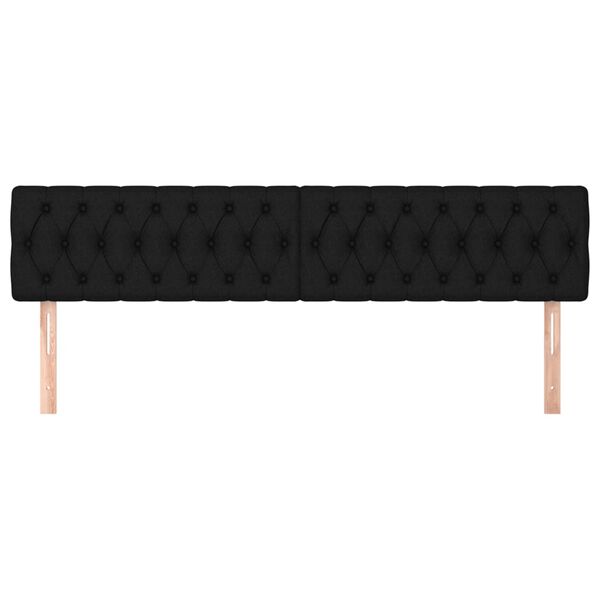 vidaXL Cabeceros tela negro 180x7x78/88 cm