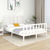 vidaXL Estructura de cama de madera maciza blanca 135x190 cm