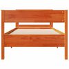vidaXL Estructura de cama sin colch&oacute;n madera maciza marr&oacute;n 75x190 cm