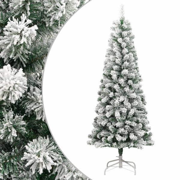 vidaXL &Aacute;rbol de Navidad artificial con bisagras y nieve flocada 240 cm
