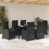 vidaXL Conjunto de Comedor de Jard&iacute;n 7 pcs Negro rat&aacute;n sint&eacute;tico