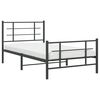 vidaXL Estructura cama sin colch&oacute;n con estribo metal negro 100x200 cm