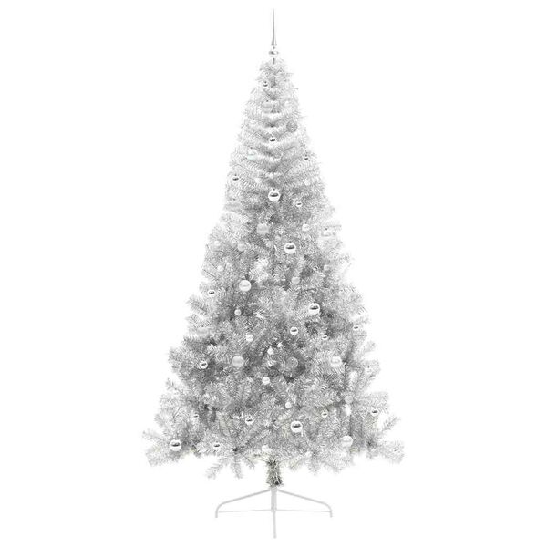 vidaXL &Aacute;rbol de Navidad Artificial Preiluminado Plateado 240 cm PET