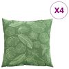 vidaXL Cojines Esparcidos Hoja 4 pcs Patr&oacute;n de hoja 40 x 40 cm