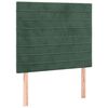 vidaXL Cama box spring colch&oacute;n y LED terciopelo verde oscuro 90x190 cm