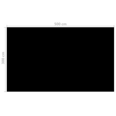 vidaXL Cubierta de piscina rectangular PE negro 500x300 cm