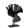 vidaXL Ventilador de estufa accionado por calor 3 aspas negro