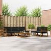 vidaXL Conjunto de sof&aacute;s de exterior con coj&iacute;n 6 pcs Natural y negro