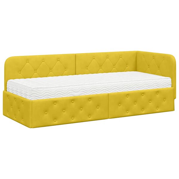 vidaXL Estructura de cama en esquina Amarillo 80 x 200 cm Terciopelo