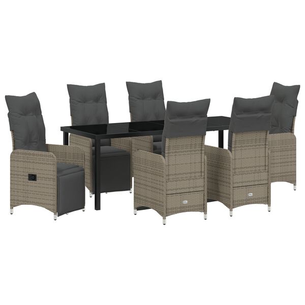 vidaXL Conjunto de Comedor de Jard&iacute;n con coj&iacute;n 7 pcs Beige Polirat&aacute;n
