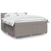 vidaXL Cama box spring con colch&oacute;n tela gris taupe 180x200 cm