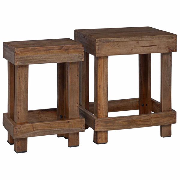 vidaXL Soporte de plantas 2 pcs Marr&oacute;n 70 x 11 x 27 cm Madera de Caoba
