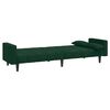 vidaXL Sof&aacute; cama de 2 plazas con dos almohadas terciopelo verde oscuro