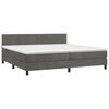 vidaXL Cama box spring colch&oacute;n y LED terciopelo gris oscuro 200x200 cm