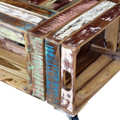 vidaXL Mesa de centro madera maciza reciclada 70x70x35 cm