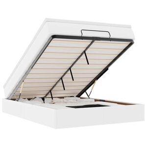 vidaXL Estructura cama otomana colch&oacute;n cuero sint&eacute;tico blanco