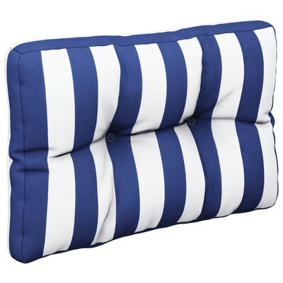 vidaXL Cojines para sofá de palets 2 piezas tela a rayas azul y blanco