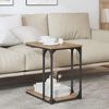 vidaXL Mesa lateral con estante Roble artesanal 50 x 35 x 52 cm