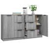 vidaXL Aparadores 2 uds madera contrachapada gris Sonoma 60x30x70 cm