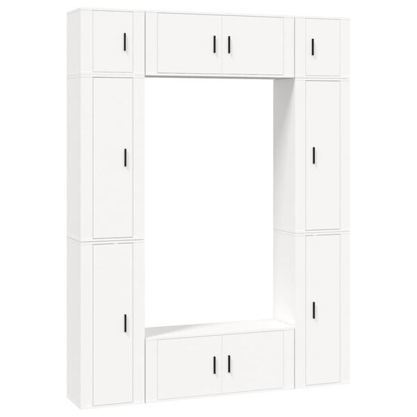 vidaXL Set de muebles para TV 8 piezas madera contrachapada blanco