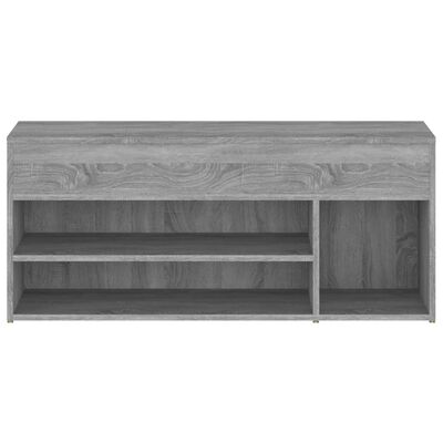 vidaXL Banco zapatero madera contrachapada gris Sonoma 105x30x45 cm