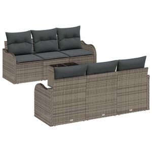 vidaXL Conjunto de sof&aacute; de jard&iacute;n Gris 55 x 55 x 37 cm rat&aacute;n sint&eacute;tico