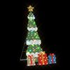 vidaXL Árbol de Navidad iluminado con 3 cajas de regalo 2D blanca cálida