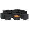 vidaXL Set de sof&aacute;s de jard&iacute;n 8 piezas y cojines rat&aacute;n sint&eacute;tico negro
