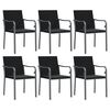 vidaXL Sillas jard&iacute;n y cojines 6 uds rat&aacute;n sint&eacute;tico negro 56x59x84 cm