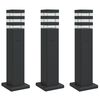 vidaXL L&aacute;mparas suelo exterior con enchufe 3 uds aluminio negro 50 cm