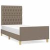 vidaXL Estructura de cama sin colch&oacute;n tela gris taupe 100x200 cm