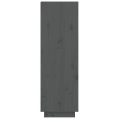 vidaXL Armario zapatero de madera maciza de pino gris 60x34x105 cm