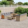 vidaXL Conjunto de sof&aacute; de jard&iacute;n con coj&iacute;n 11 pcs beige y gris claro