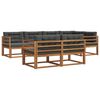 vidaXL Conjunto de sof&aacute;s de exterior 7 pcs Natural y Antracita