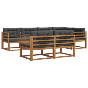 vidaXL Conjunto de sof&aacute;s de exterior 7 pcs Natural y Antracita